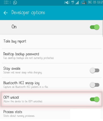 Enable OEM Unlock on Android Nougat - 1